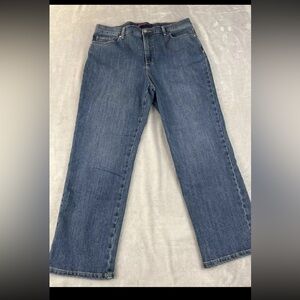 Gloria Vanderbilt Amanda womens blue denim medium wash straight leg jeans 16P